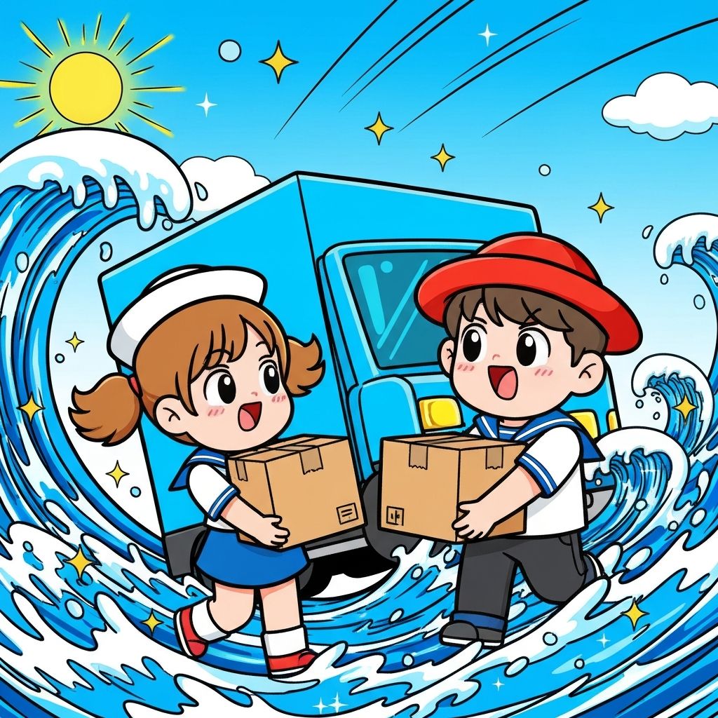 이사 서비스 cartoon illustration